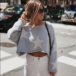 WILDFOX Cotton Star-Crossed Cropped Sweater